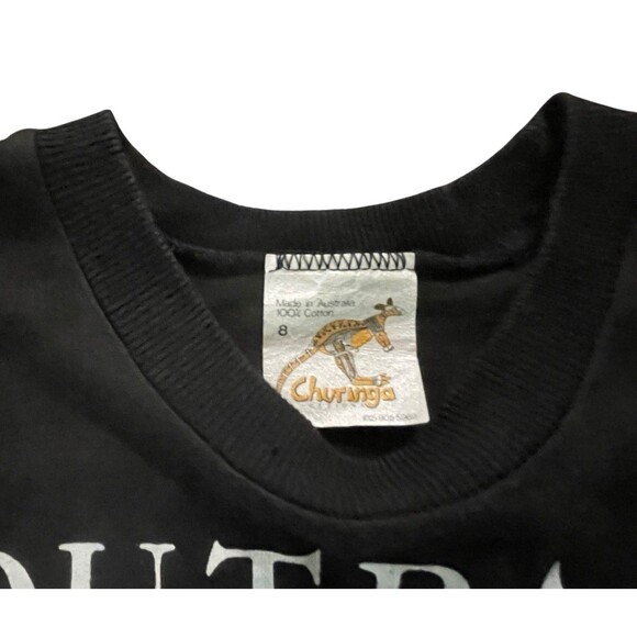 Boys TShirt Size 8 Black Short Sleeve Crewneck Outback Animals 90s VTG Australia - Picture 2 of 4